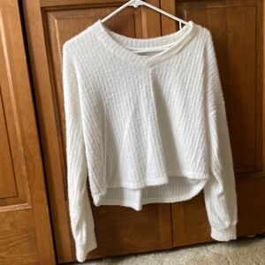 Hollister size medium cropped white sweater